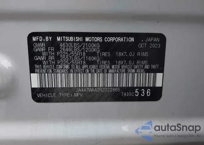 JA4ATWAA2RZ022865: 43601143