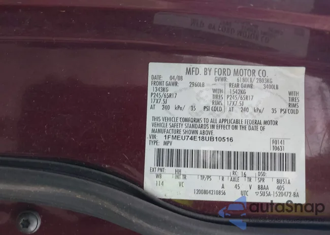 1FMEU74E18UB10516: 43601152