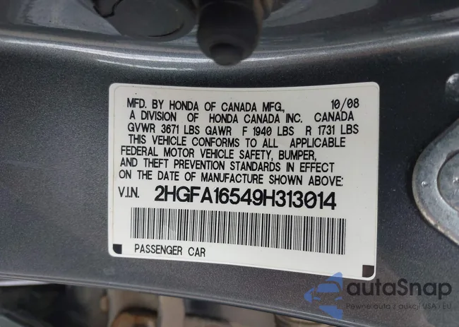 2HGFA16549H313014: 43602344