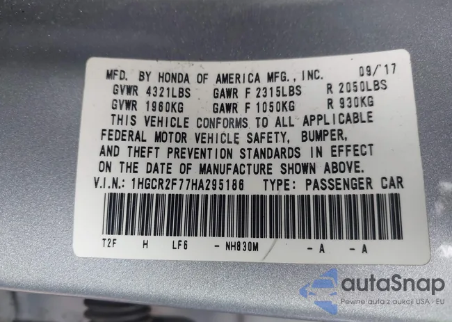 1HGCR2F77HA295186: 43602355