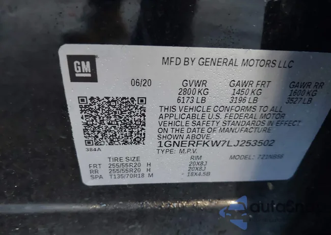 1GNERFKW7LJ253502: 43602429