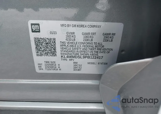 KL4MMDSL9PB122417: 43602503