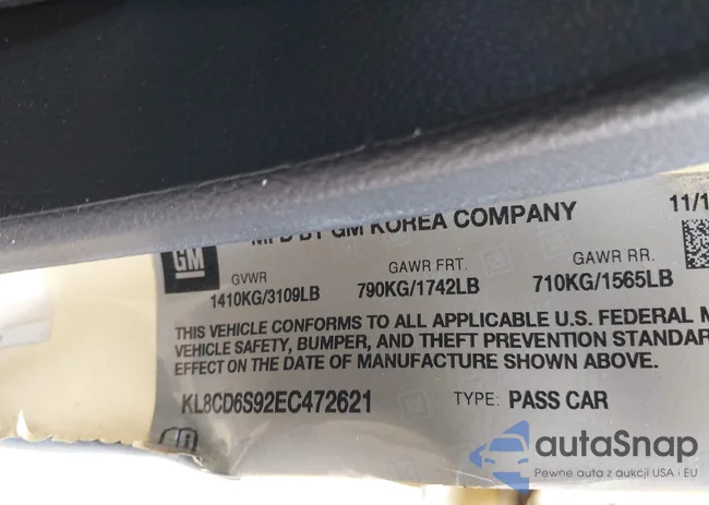 KL8CD6S92EC472621: 43602517