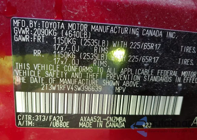 2T3W1RFV4SW396639: 43602559