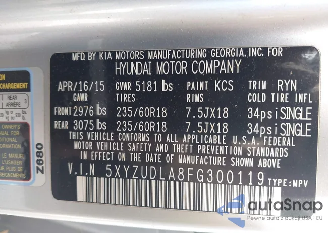 5XYZUDLA8FG300119: 43602595