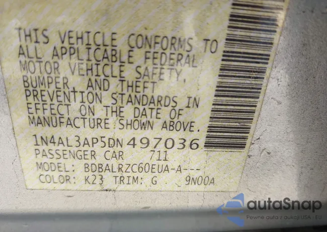 1N4AL3AP5DN497036: 43602597