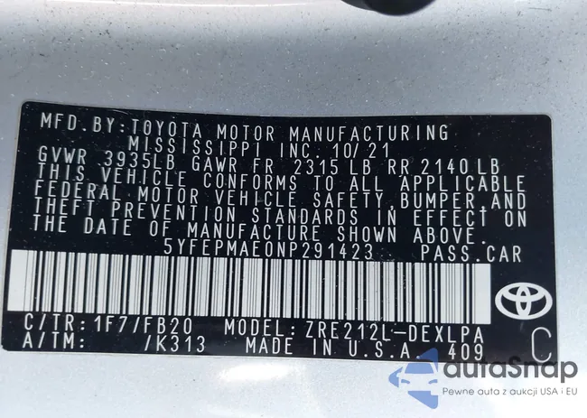 5YFEPMAE0NP291423: 43602646