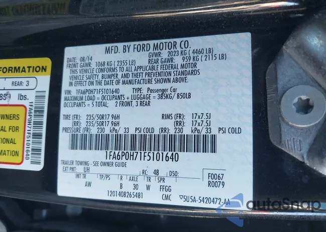 1FA6P0H71F5101640: 43602688