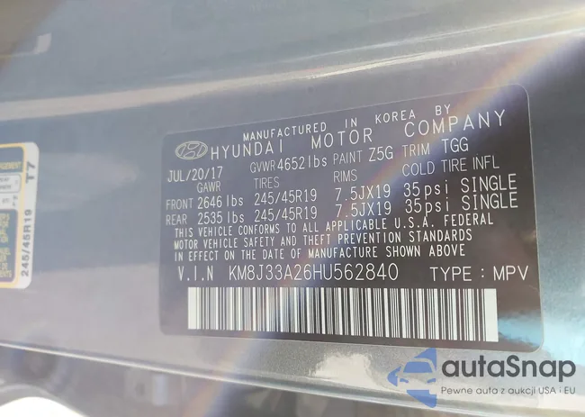 KM8J33A26HU562840: 43602709