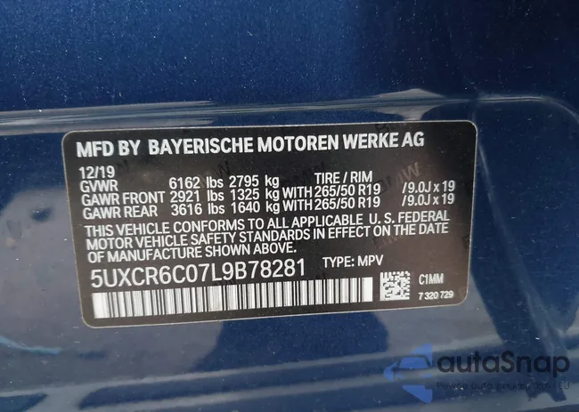 5UXCR6C07L9B78281: 43602810