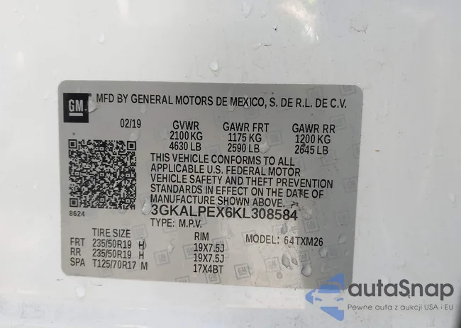 3GKALPEX6KL308584: 43602848