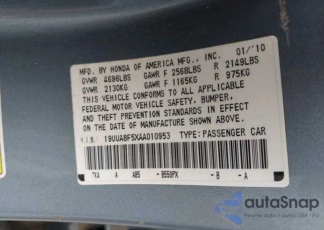 19UUA8F5XAA010953: 43601932