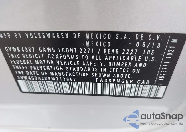 3VW4S7AJXEM213857: 43602090