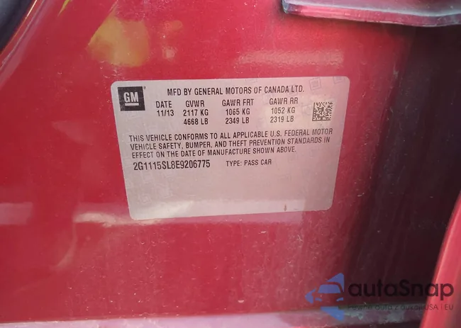 2G1115SL8E9206775: 43602247