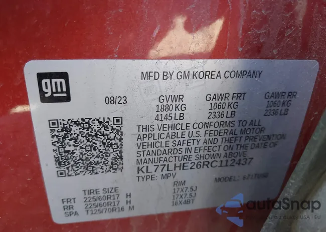 KL77LHE26RC112437: 43602259