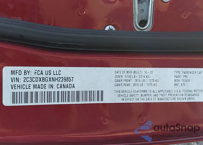 2C3CDXBGXNH239857: 43603357