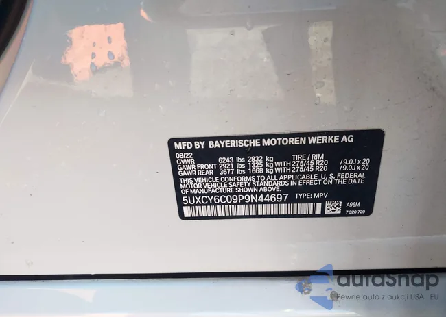 5UXCY6C09P9N44697: 43602925