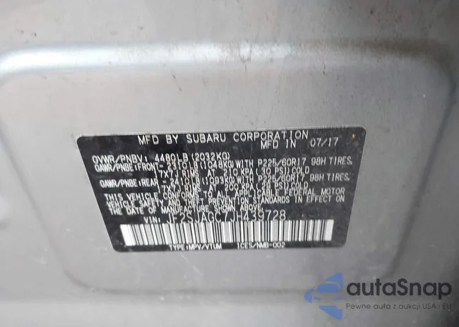 JF2SJAGC7JH439728: 43602994