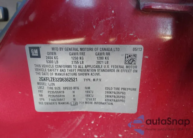 2GKFLZE32D6362521: 43603075