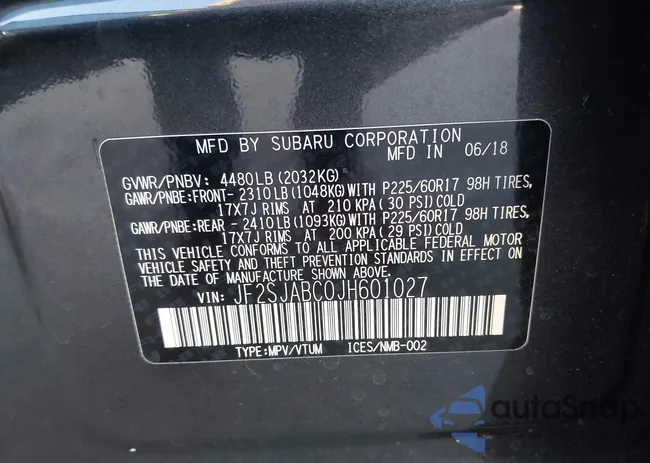 JF2SJABC0JH601027: 43603202