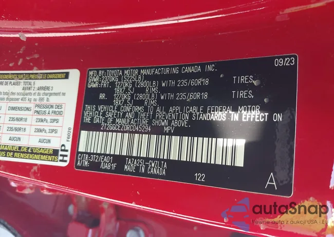 2T2GGCEZ0RC045294: 43603243