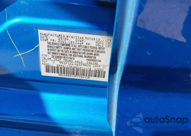 3N1AB8DV1RY316418: 43604518