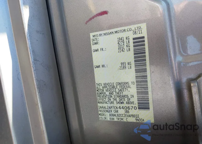 1N4AL2AP7CN440670: 43604573