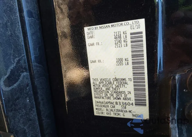 1N4AA5AP9AC833604: 43604716