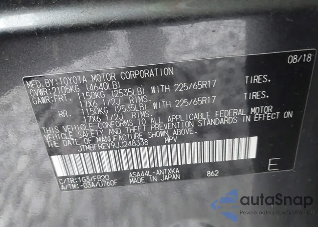 JTMBFREV9JJ248338: 43604759