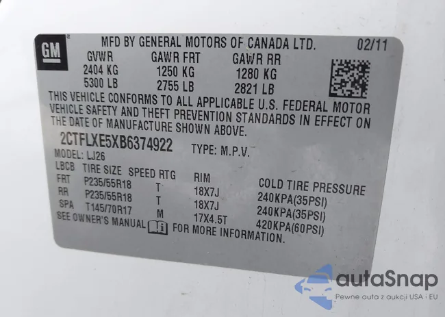 2CTFLXE5XB6374922: 43604871