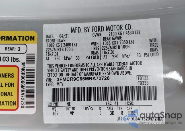 3FMCR9C66MRA72720: 43604071