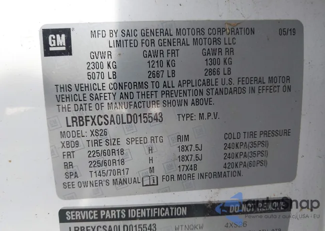 LRBFXCSA0LD015543: 43604115