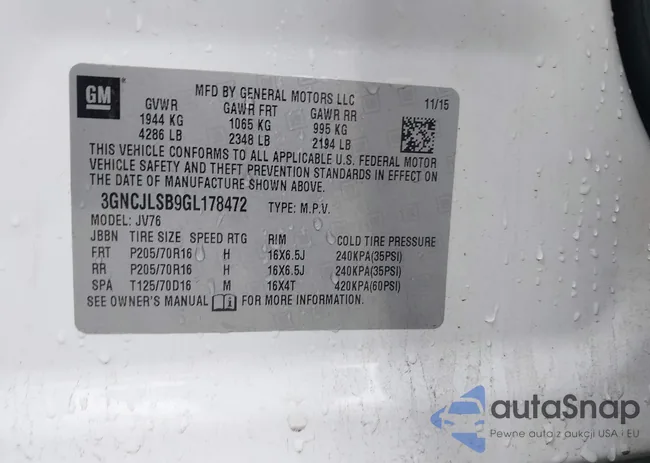 3GNCJLSB9GL178472: 43604163