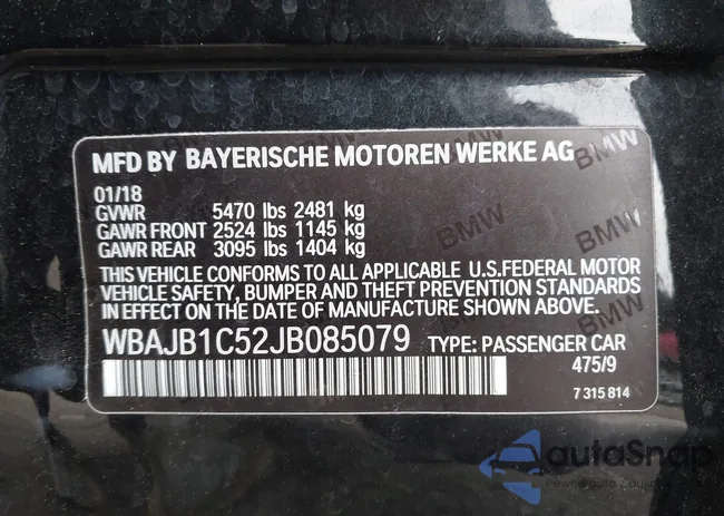 WBAJB1C52JB085079: 43605370