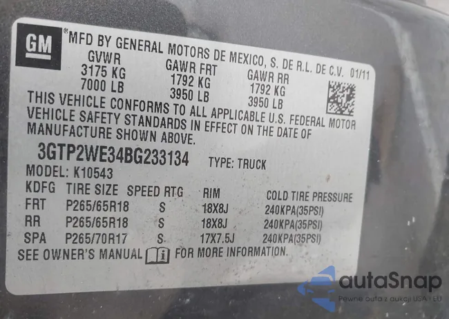 3GTP2WE34BG233134: 43605444