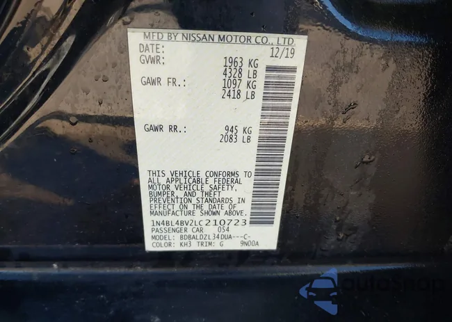 1N4BL4BV2LC210723: 43605447