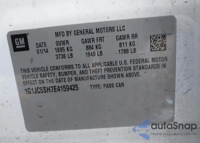 1G1JC5SH7E4159425: 43605492