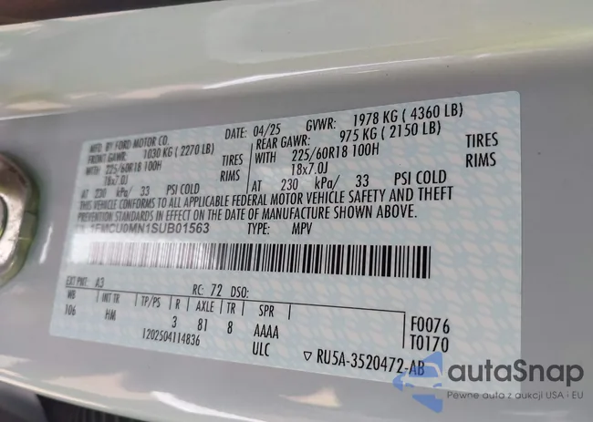 1FMCU0MN1SUB01563: 43605498