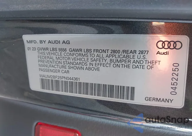 WAUM2BF25PN044361: 43605527