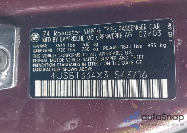 4USBT334X3LS43716: 43605538