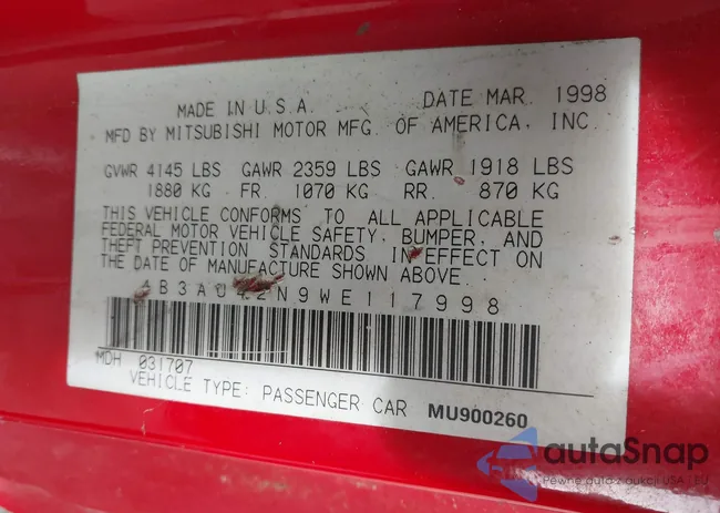 4B3AU42N9WE117998: 43605612