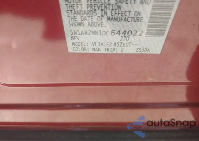 5N1AR2MN1DC644022: 43605678