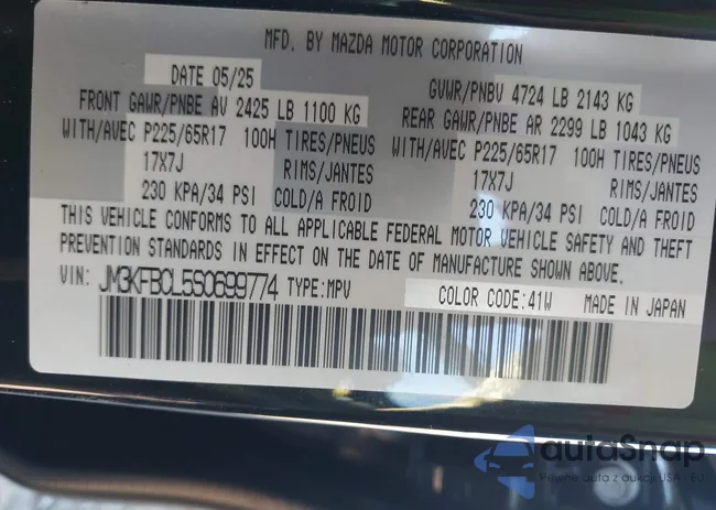 JM3KFBCL5S0699774: 43605718