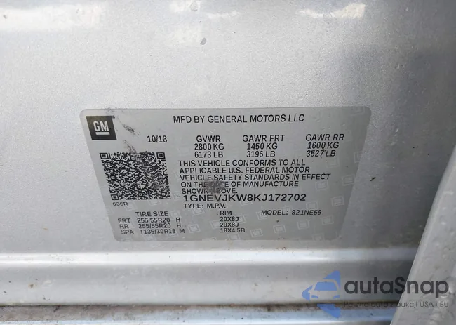 1GNEVJKW8KJ172702: 43605811