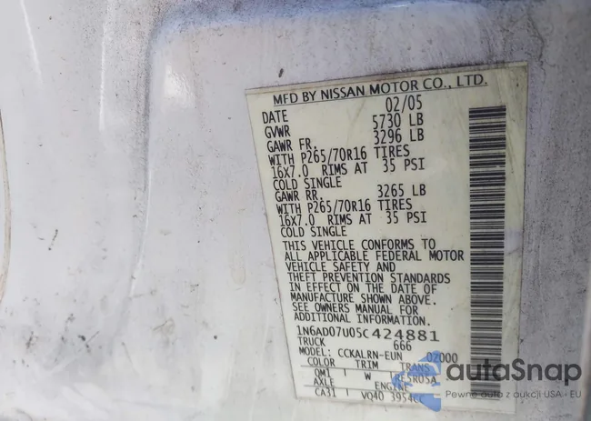 1N6AD07U05C424881: 43605829