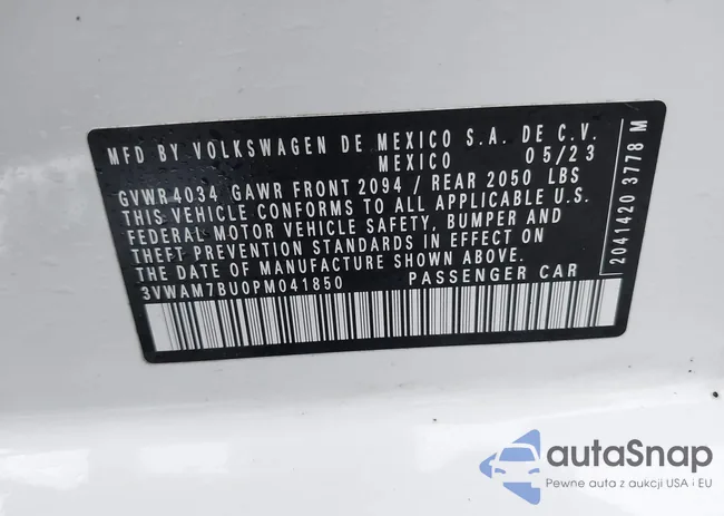 3VWAM7BU0PM041850: 43605848