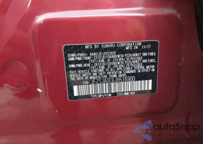 JF2SJAGC6JH516900: 43604924