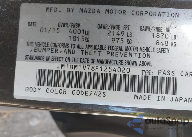 JM1BM1V78F1254020: 43604983