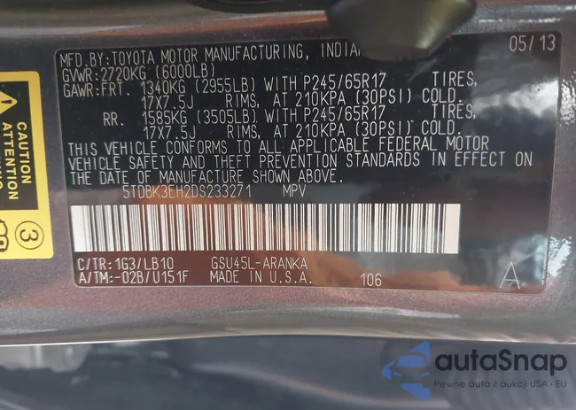 5TDBK3EH2DS233271: 43605038