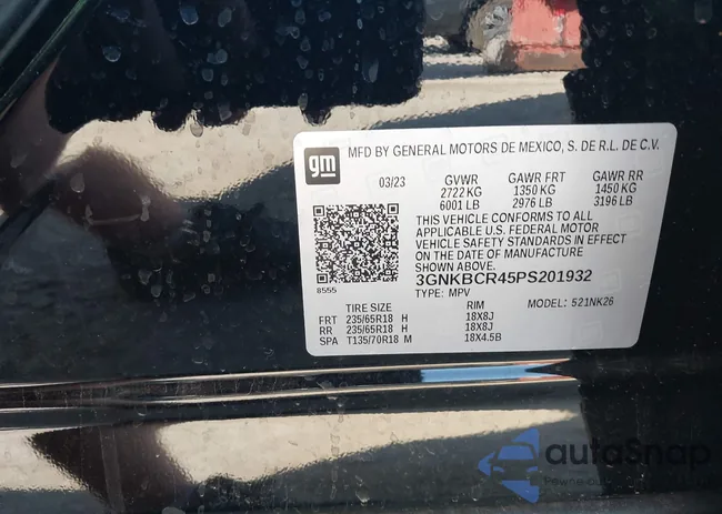 3GNKBCR45PS201932: 43605110